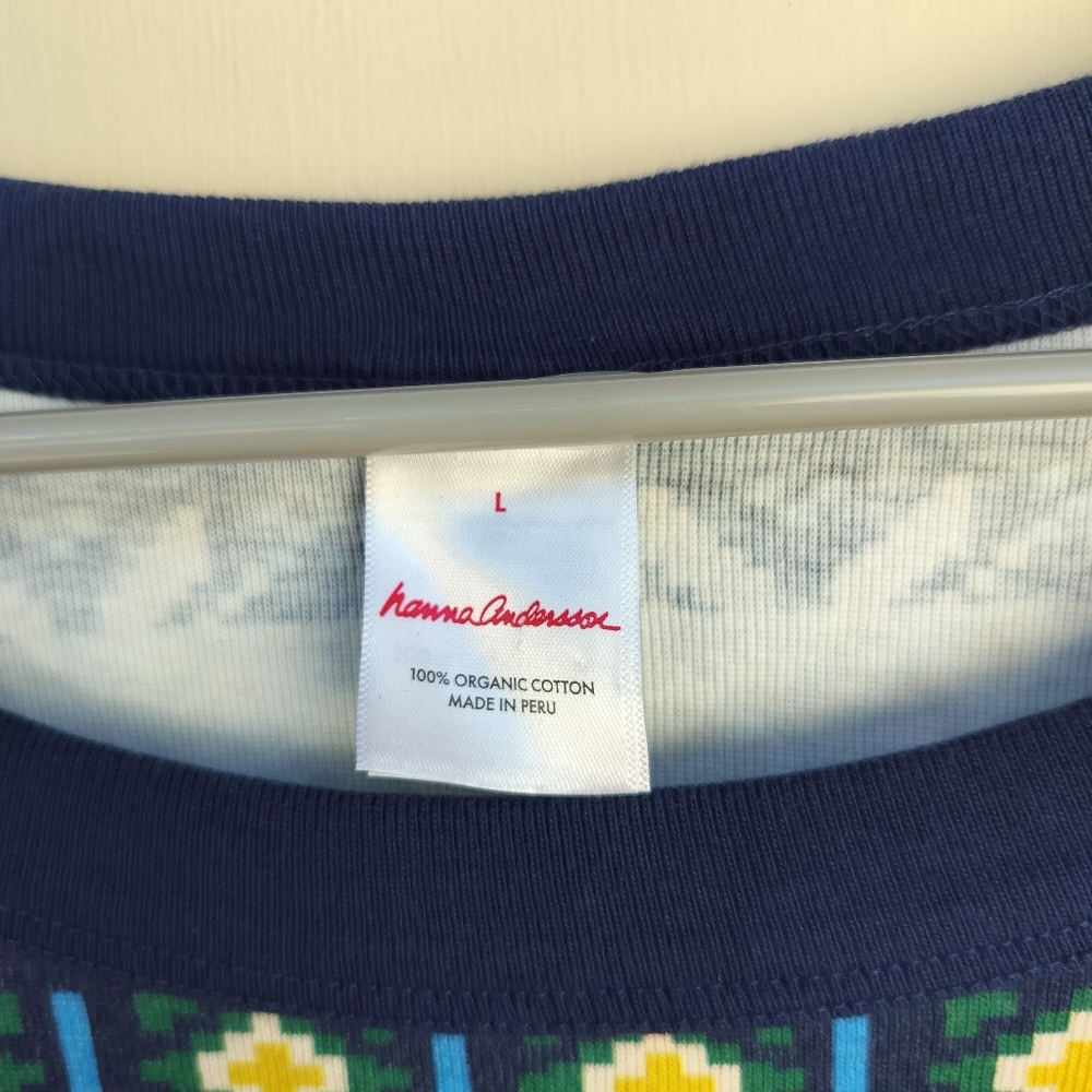 Hanna Andersson Scandi Snowflake Fairisle Christmas Pajama Set Women's Large - Picture 4 of 13
